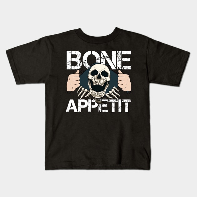 Halloween Costume Scary Skeleton Skull Face Horror Party Kids T-Shirt by melostore